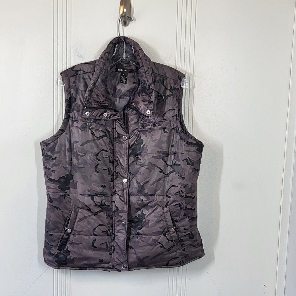 Plus Size Style & Co. Camo Puffer Vest